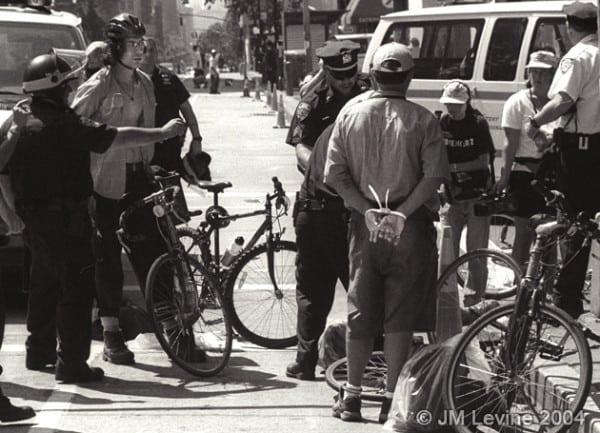 republican convention 2004, arrests, police, nypd, demonstration