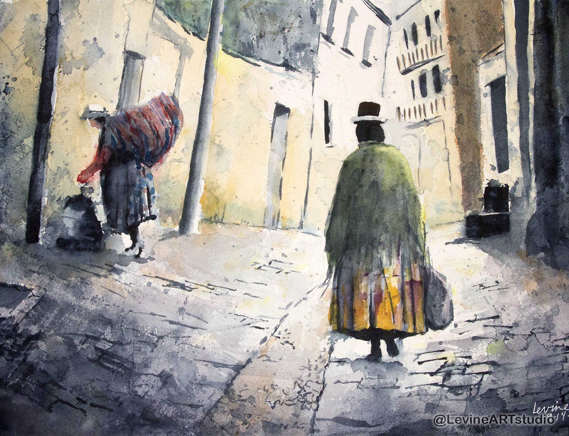 Peru, Jeffrey-M-Levine-MD; Jeff-Levine, watercolor, sketchbook, aquarelle, watercolour