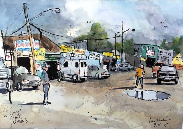 plein air, urban sketching, jeffrey m levine md, watercolor, new york city