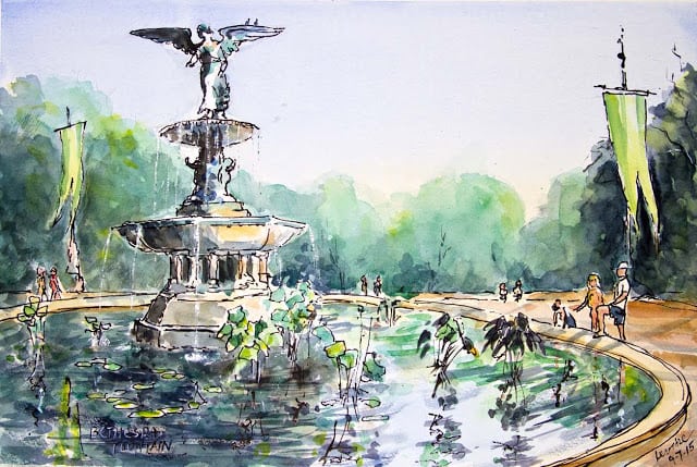 plein air, urban sketching, jeffrey m levine md, watercolor, new york city