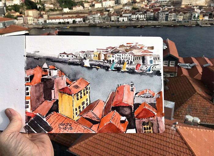 Jeffrey Levine watercolor Porto