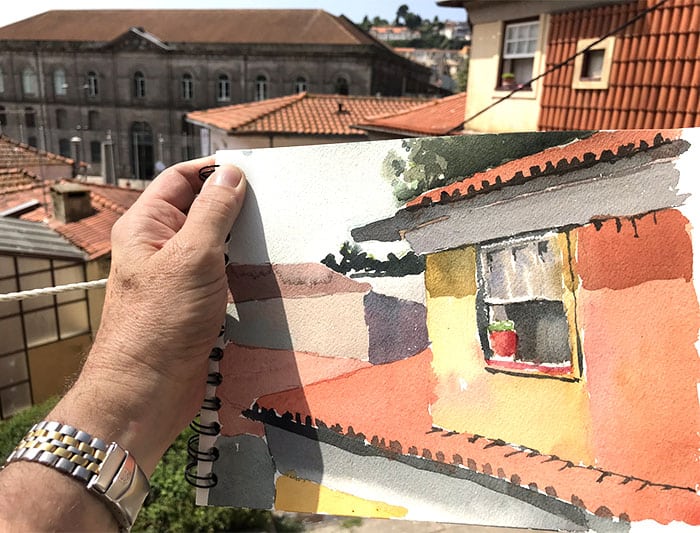 Jeffrey Levine urban sketching Porto