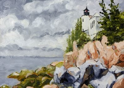 lighthouse, Maine, Southwest Harbor, rocks, lighthouse