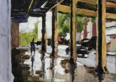 chicago, elevated tracks, plein air, oils, oil painting
