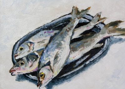 fish, still life, oils, oil painting, Jeffrey Levine