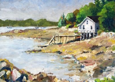 Plein air painting in Bass Harbor Maine