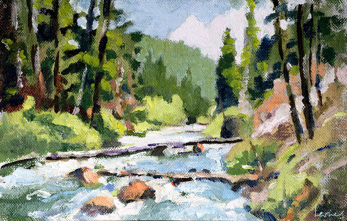 Plein air painting on the McKenzie River in Oregon