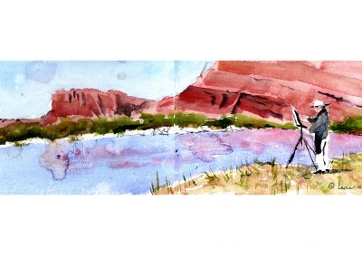 plein air painting, en plein air, colorado river, moab utah