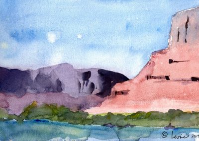 moab utah, colorado river, watercolor