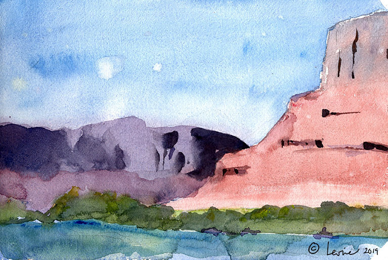 watercolor, red rock country, plein air, watercolour, aquarelle