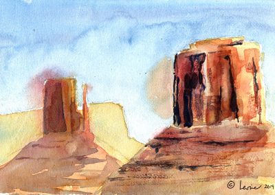 red rock country, watercolor, navajo nation