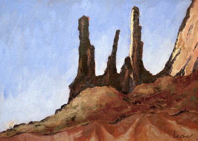 Monument Valley, Plein air oil painting, mesas of canyonlands, moab utah, red rock country