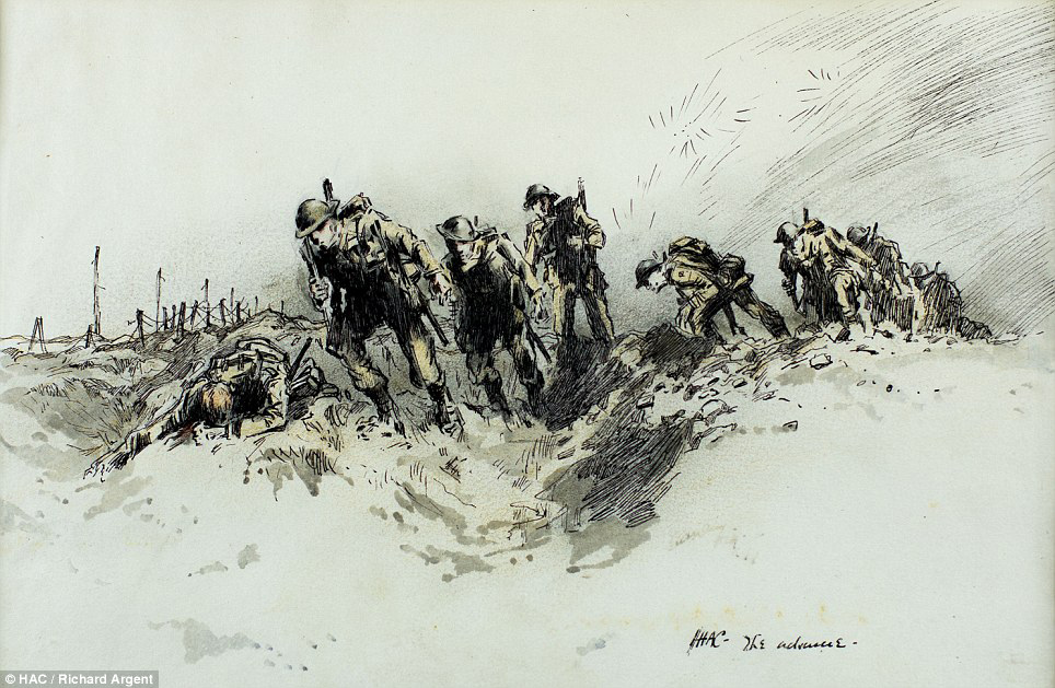 War sketch by Adrian Hill
