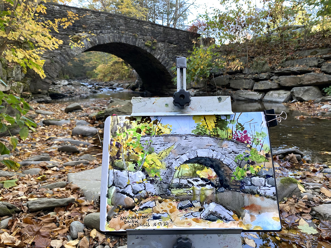 Hankins Stone Arch Bridge Plein Air Painting