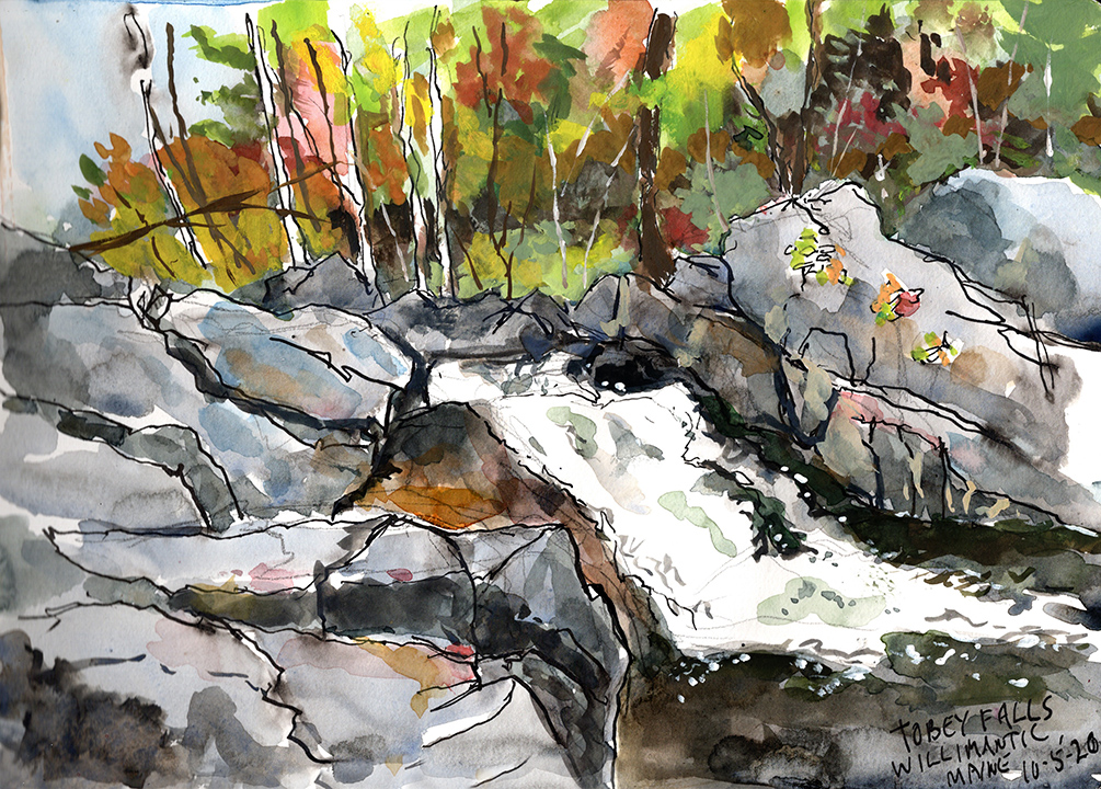 Tobey Falls Plein Air Watercolor