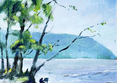 Plein air oil painting in the Hudson Valley
