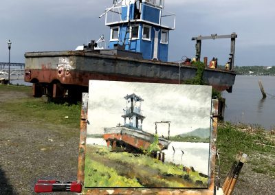 Plein air oil painting in the Hudson Valley