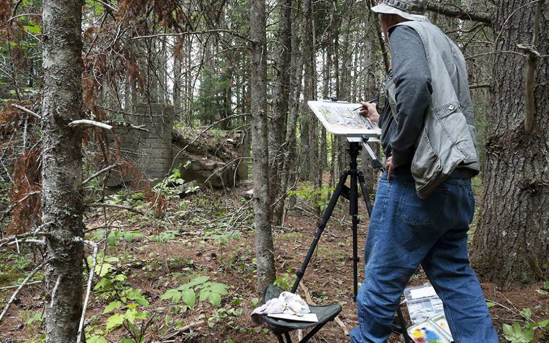 Sketching An Encounter with WWII History in Maine’s North Woods