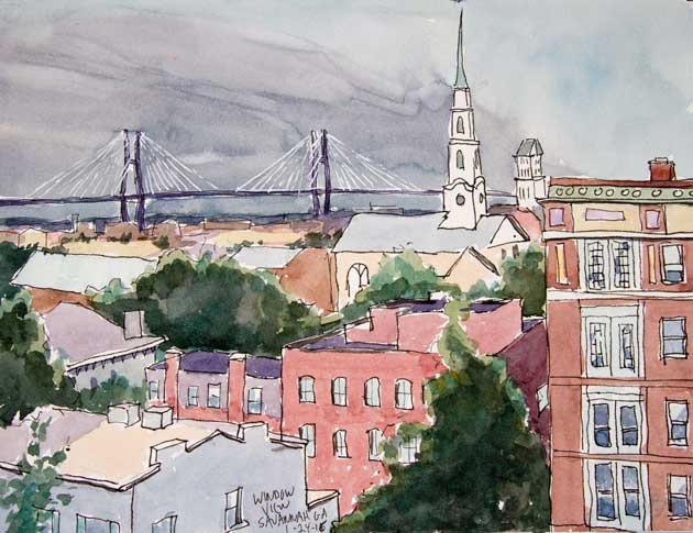 Sketching in Savannah, Georgia