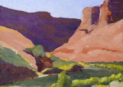 Plein air oil painting, mesas of canyonlands, moab utah, red rock country