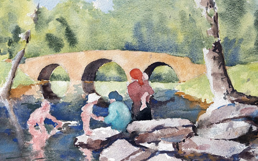 Painting Stone Arch Bridge in the Catskill Mountains